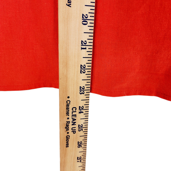 Marc New York Linen Crop Top L Womens Orangr Boxy Eyelet Lagenlook Nat Wings NEW - Picture 6 of 12